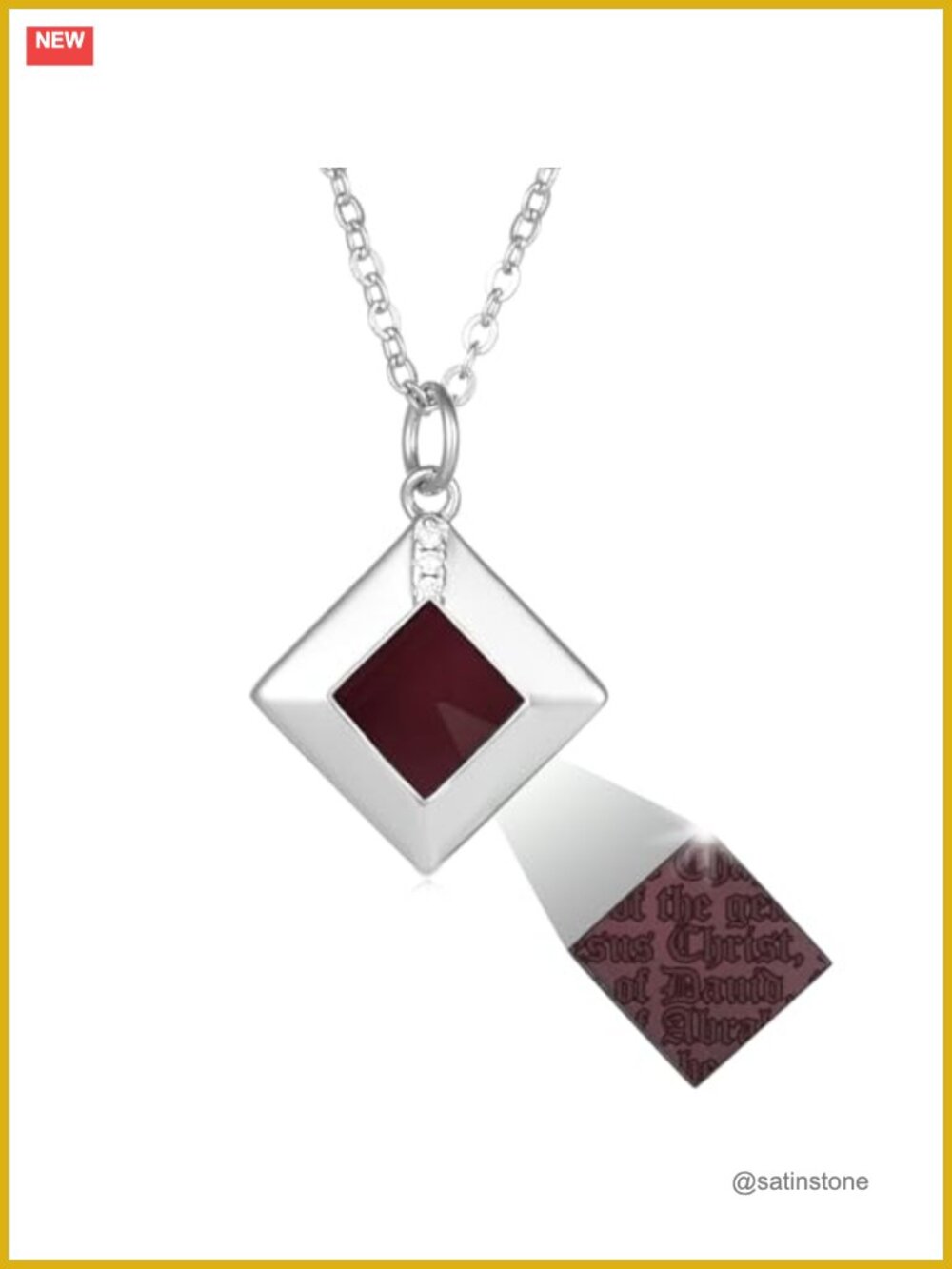 Sterling Silver Nano Bible Necklace 925 Pendant Engraved 27 Books Gift